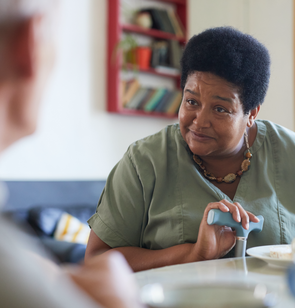 two seniors talk to each other
